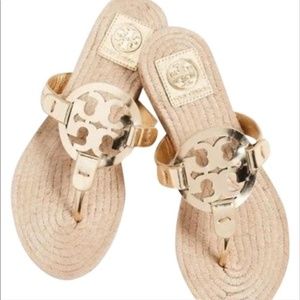 Tory Burch Miller Espadrille Sandal Gold